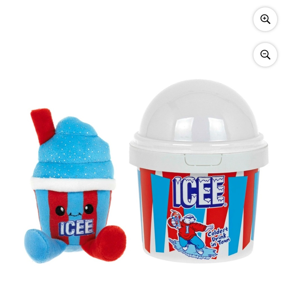 Icee Red and Blue Slushie; Stuffed Animal Toy - scented strawberry!